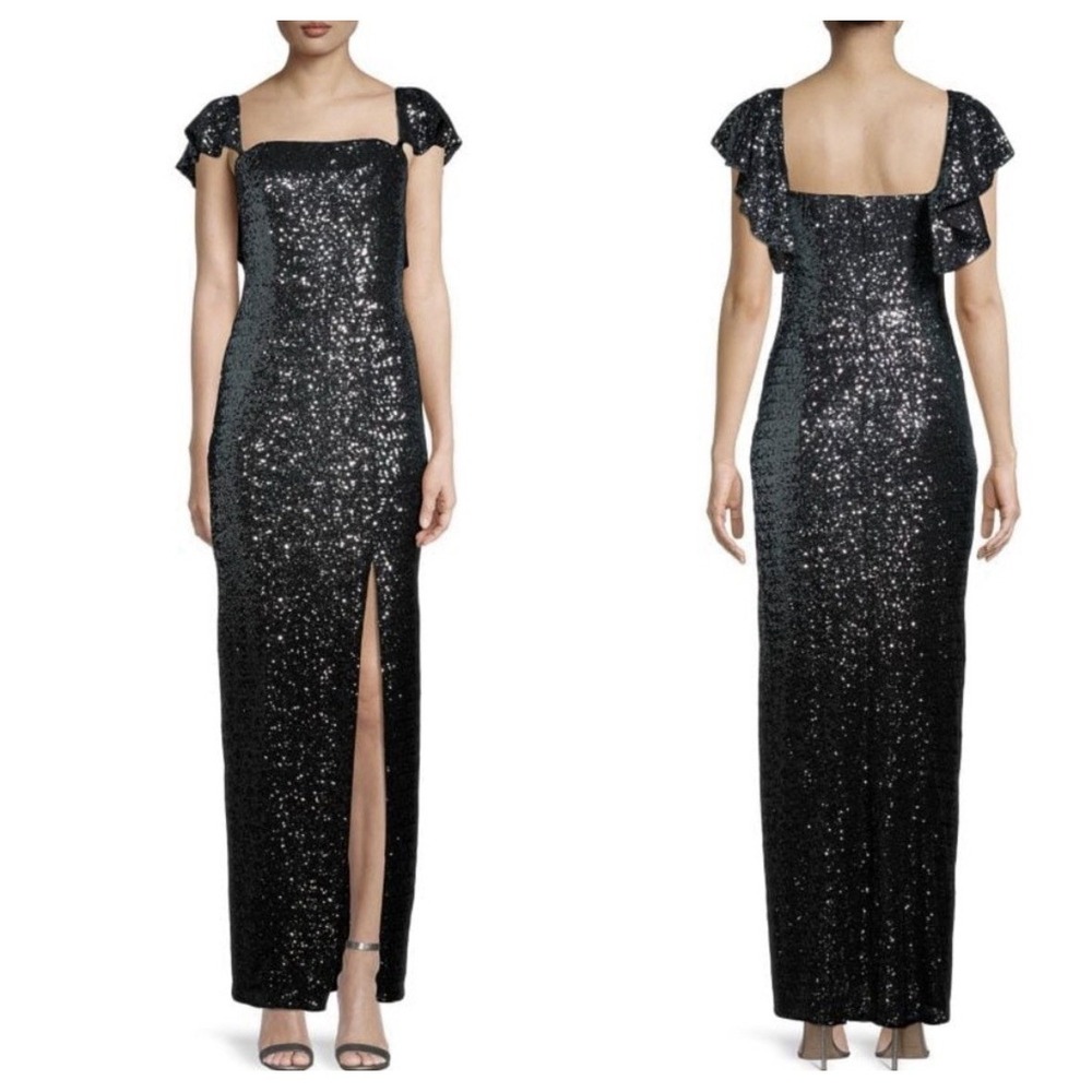 New MARCHESA Ombré Sequin Corset Bodice Column Gown‎ Sz 10